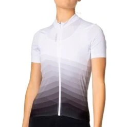 Odlo Zeroweight Chill-Tec Aero Print Jersey Women - White - Black -Odlo odlo womens zeroweight chill tec aero print jersey white black 1408822