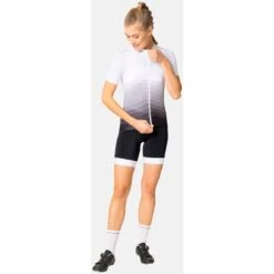 Odlo Zeroweight Chill-Tec Aero Print Jersey Women - White - Black -Odlo odlo womens zeroweight chill tec aero print jersey white black 4 1407197