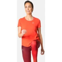 Odlo Zeroweight Chill-Tec T-Shirt Women - Cayenne -Odlo odlo womens zeroweight chill tec t shirt cayenne 1 1407218