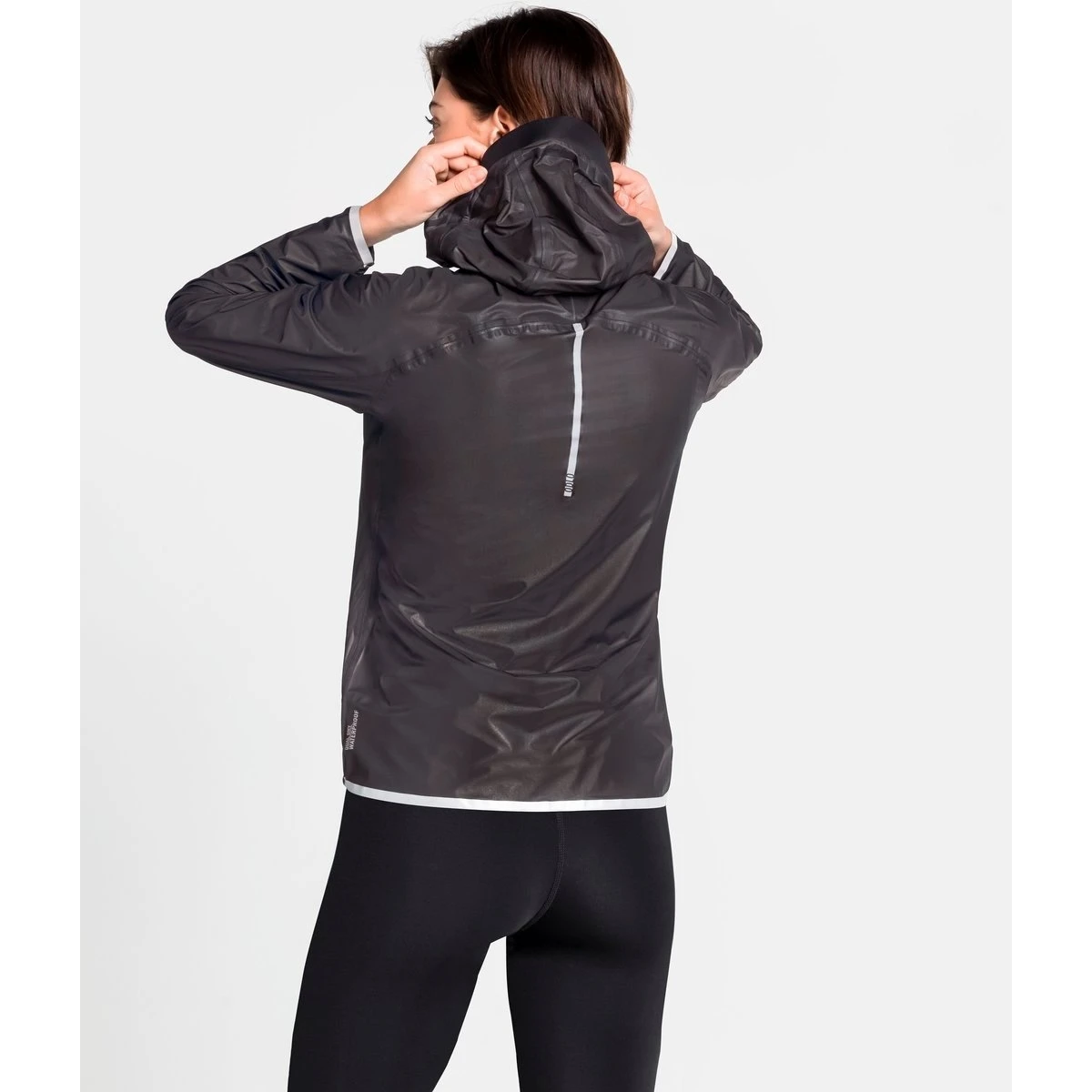 Odlo Zeroweight Dual Dry Waterproof Running Jacket Women - Black 8 Odlo Zeroweight Dual Dry Waterproof Running Jacket Women - Black - Image 6