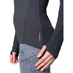 Odlo Zeroweight Mid Layer Running Half-Zip Women - India Ink -Odlo odlo womens zeroweight mid layer running half zip india ink 4 1508320