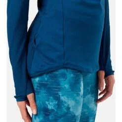 Odlo Zeroweight Mid Layer Running Half-Zip Women - Blue Wing Teal - Polynya -Odlo odlo womens zeroweight mid layer running half zip shirt blue wing teal polynya 4 1328543