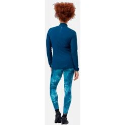 Odlo Zeroweight Mid Layer Running Half-Zip Women - Blue Wing Teal - Polynya -Odlo odlo womens zeroweight mid layer running half zip shirt blue wing teal polynya 6 1328545